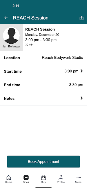 Reach Bodywork Studio Screenshot 2