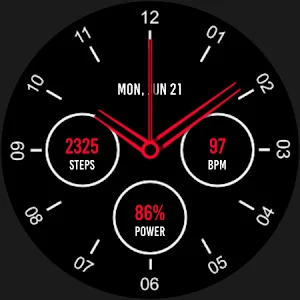 Analogue Red Watch Face Screenshot 3
