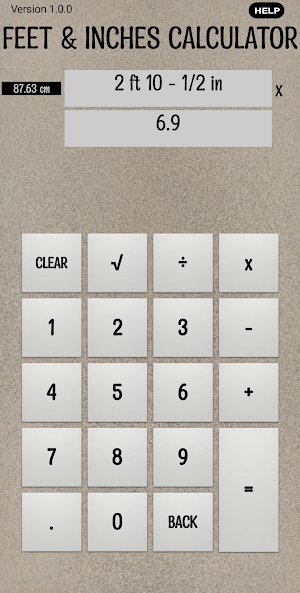 Feet & Inches Calculator Screenshot 1