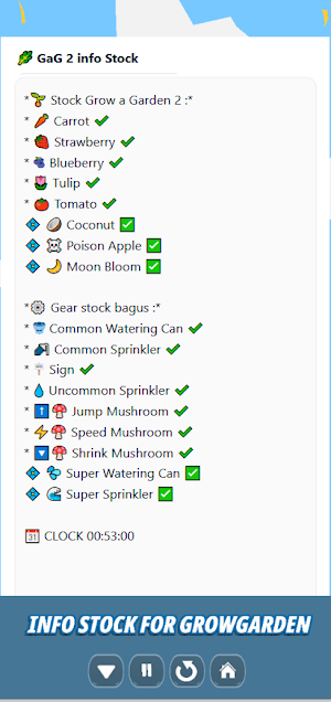 info stock for GaG2 growgarden Screenshot 1
