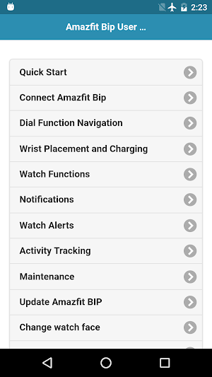 User guide for Amazfit Bip Screenshot 0