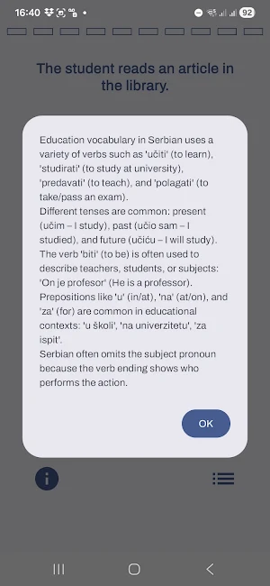 Sententia Language Input Screenshot 2