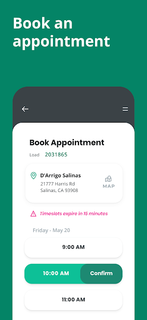 D'Arrigo Check-in Screenshot 2