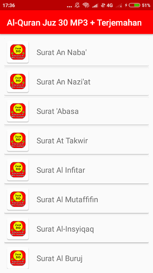 Al-Quran Juz 30 MP3 Offline + Terjemah Screenshot 0