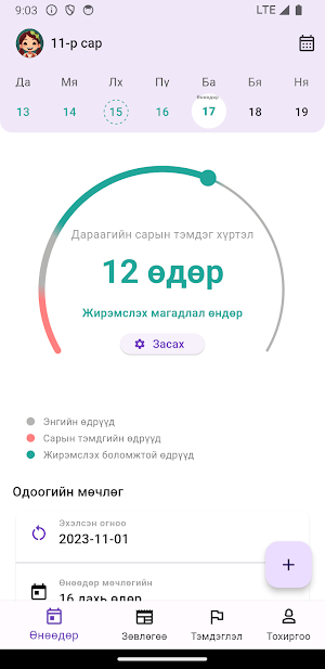Sora: Сарын тэмдгийн хуанли Screenshot 0