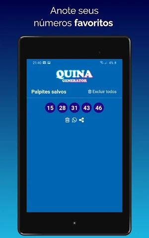 Quina - Gerador de palpites Screenshot 3