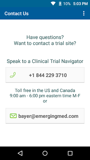Bayer Oncology Trial Finder Screenshot 3