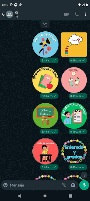 Stickers para calificar tareas Screenshot 1