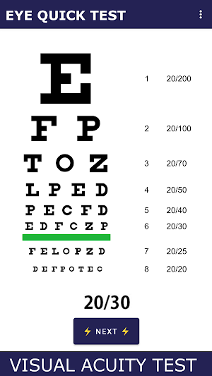 Visual acuity test. Eye test Screenshot 1