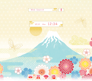 Mt. Fuji & Flowers Theme +HOME Screenshot 0
