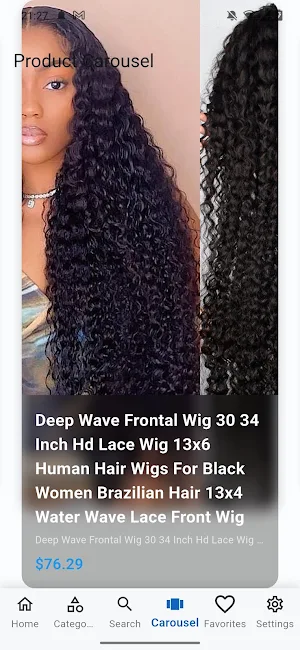 Human Hair & Lace Wigs Shop Screenshot 2