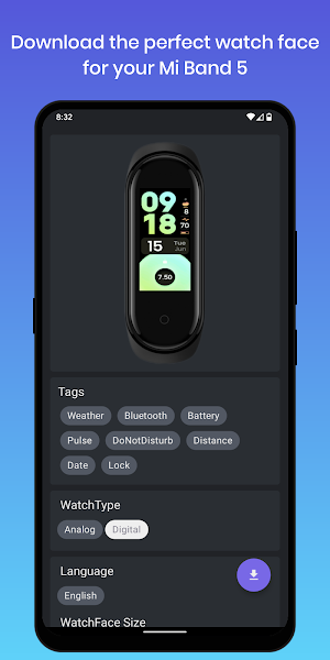 WatchFaces for Mi Band 5 - Minimal Edition Screenshot 1