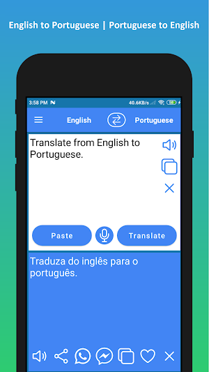 English to Portuguese Translator app - Free Screenshot 1