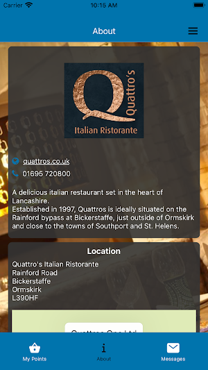 Quattro's Ristorante Rewards Screenshot 2