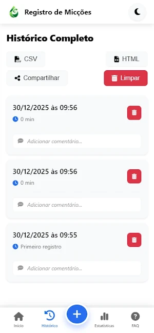 Monitor de Micções Screenshot 3