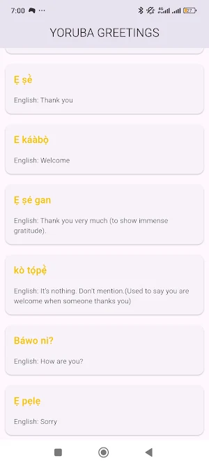 Yoruba greetings Screenshot 1