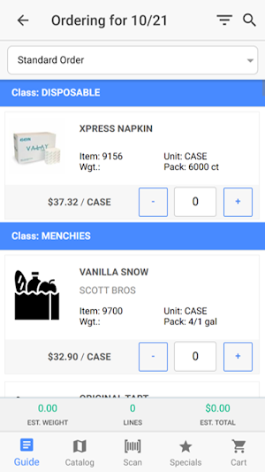 United Food Service Online Screenshot 2