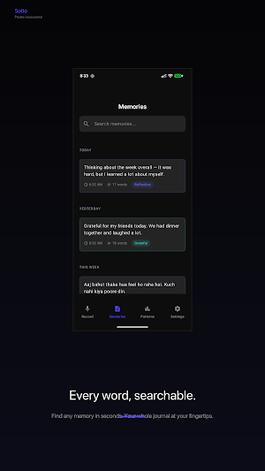 Sotto - Private Voice Journal Screenshot 1