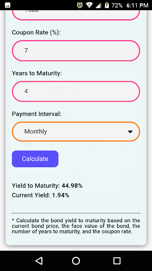 Bond Yield to Maturity Calculator Screenshot 3