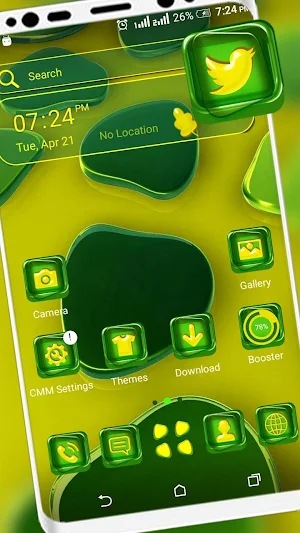 3D Green Gemstone Theme Screenshot 0
