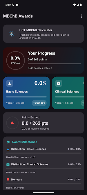 UCT MBChB Awards Calculator Screenshot 2
