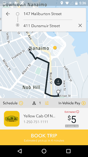 Yellow Cab Nanaimo App screenshot 3
