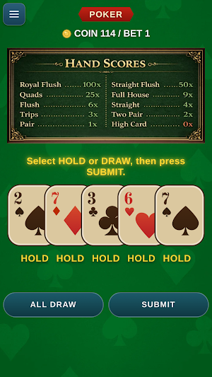 Blackjack Poker Casino War HUB Screenshot 3