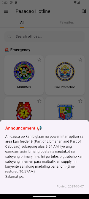 Pasacao Hotline Screenshot 1