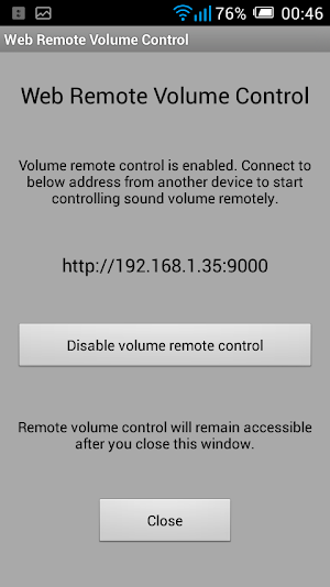 Web Remote Volume Control Screenshot 0