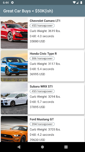 Great Value Cars Screenshot 1