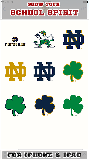 Notre Dame Fighting Irish PLUS Selfie Stickers Screenshot 0