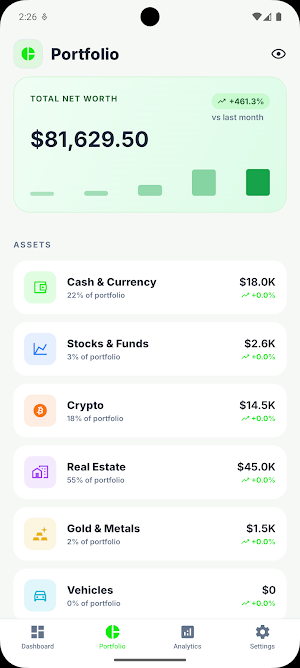 Wealtha – Net Worth Tracker Screenshot 1