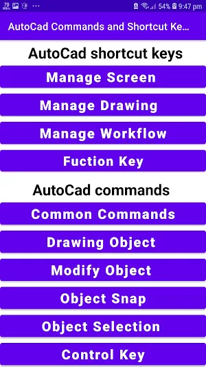AutoCAD Shortcut kay Command Screenshot 0