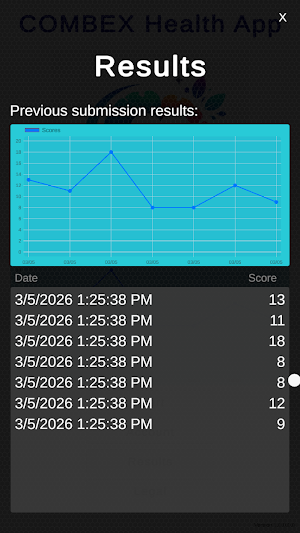COMBEX Health App Screenshot 1