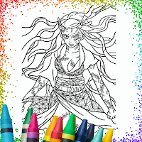 Demon Hunter Coloring Glitter