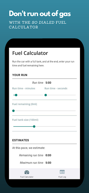 RC Fuel Mileage Calculator Screenshot 0