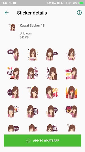 Kawaii Anime Stickers for WhatsApp screenshot 6