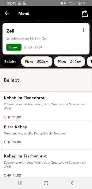 Pizza Kebap House Zell Screenshot 1