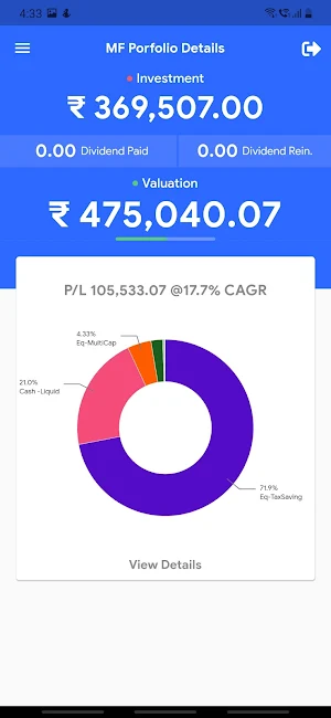 Finacord MF Portfolio Screenshot 1