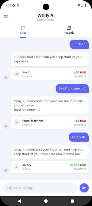Wally AI: Easy Expense Tracker Screenshot 0