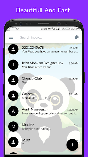 Cute Panda SMS Dual Theme Screenshot 3