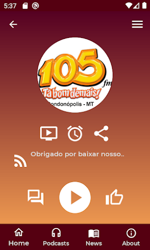 Rádio 105 FM de Rondonópolis Screenshot 0