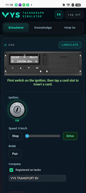 Smart tachograph 2 simulator Screenshot 0