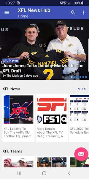 XFL News Hub Screenshot 0