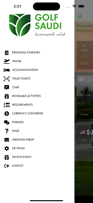 Golf Saudi Events Screenshot 0