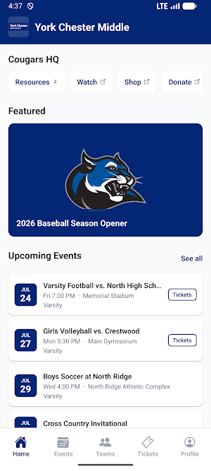 York Chester Middle Athletics Screenshot 0
