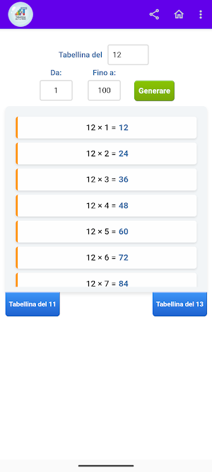 Tabelline da 1 a 1000 Screenshot 1