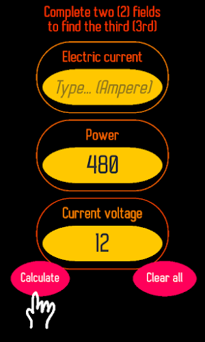 Amp-Watt-Volt Calculator Screenshot 2