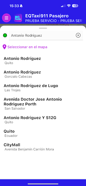 EQTaxi911 Pasajero Screenshot 1