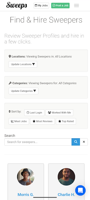 Sweeps Jobs Screenshot 1